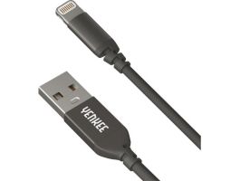 YENKEE Töltőkábel, USB - LTG, iPhone kompatibilis, Alumínium csatlakozó, 1 méteres, kék (YCU 611 BE)